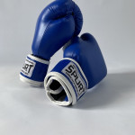 Боксерські рукавички шкіра сині Spurt English style 12 oz