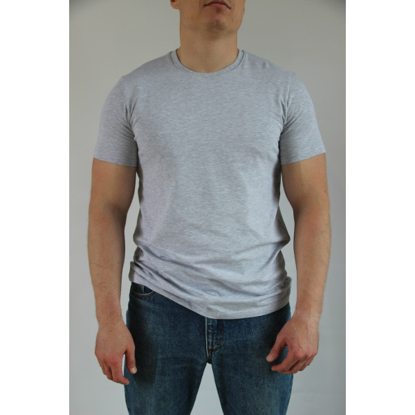 Футболка чоловіча меланж сіра бавовна  Oeko-tex 