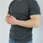 Футболка чоловіча меланж графіт бавовна  Oeko-tex 