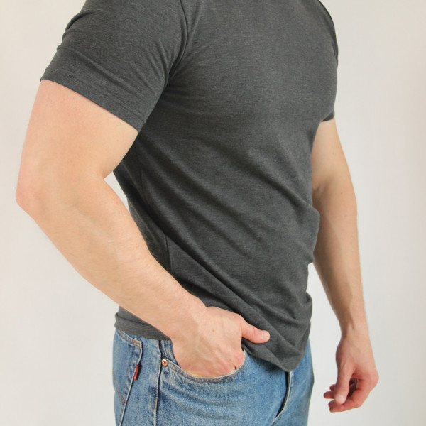 Футболка чоловіча меланж графіт бавовна  Oeko-tex 