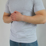 Футболка чоловіча меланж сіра бавовна  Oeko-tex 