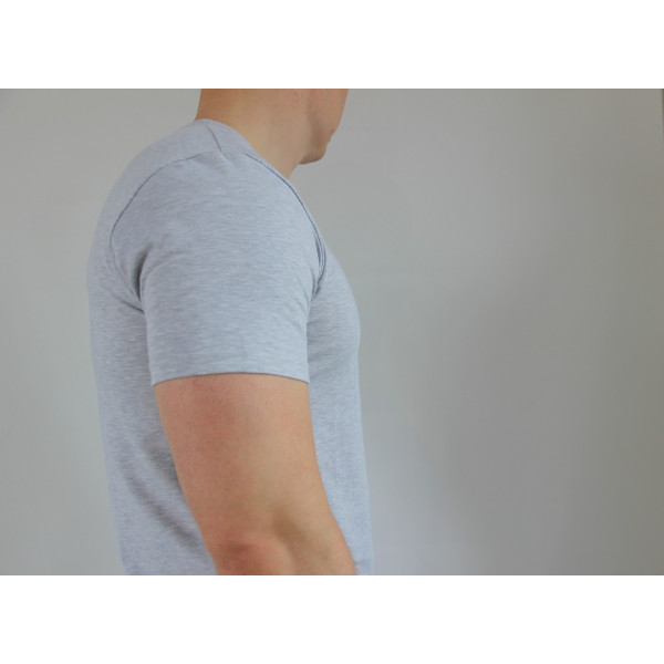 Футболка чоловіча меланж сіра бавовна  Oeko-tex 
